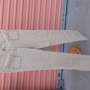 Philosophy Tan straight leg Pants Studded pocket size 8 Eu 44